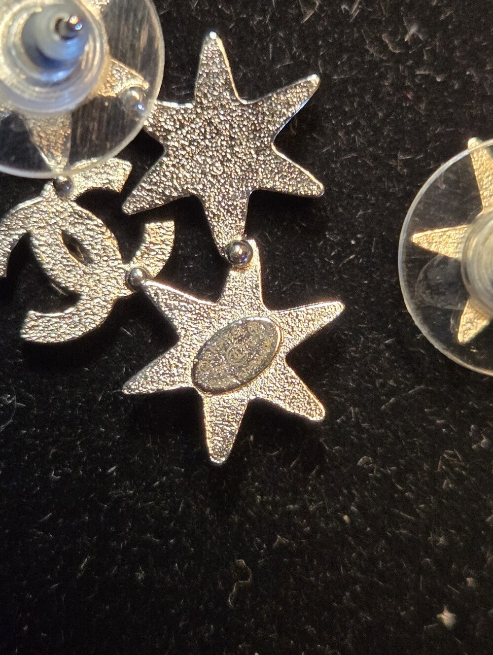 #147 CHANEL Star CC Earrings Silver, 2016 pierced - AUTHENTIC CHANEL - Picture 11 of 14